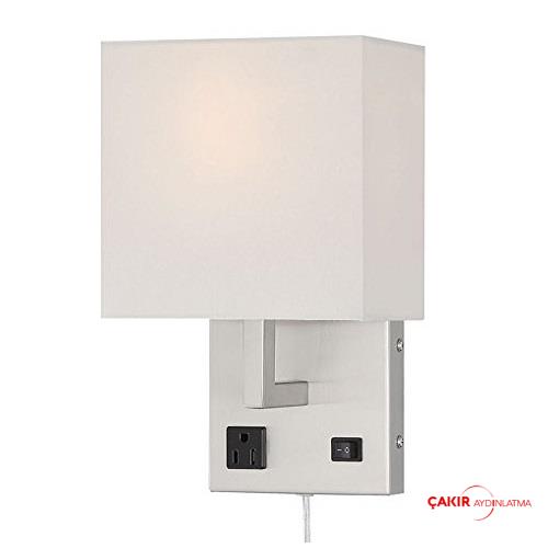 HomeFocus Bedside Nikel Süt Beyaz Aplik