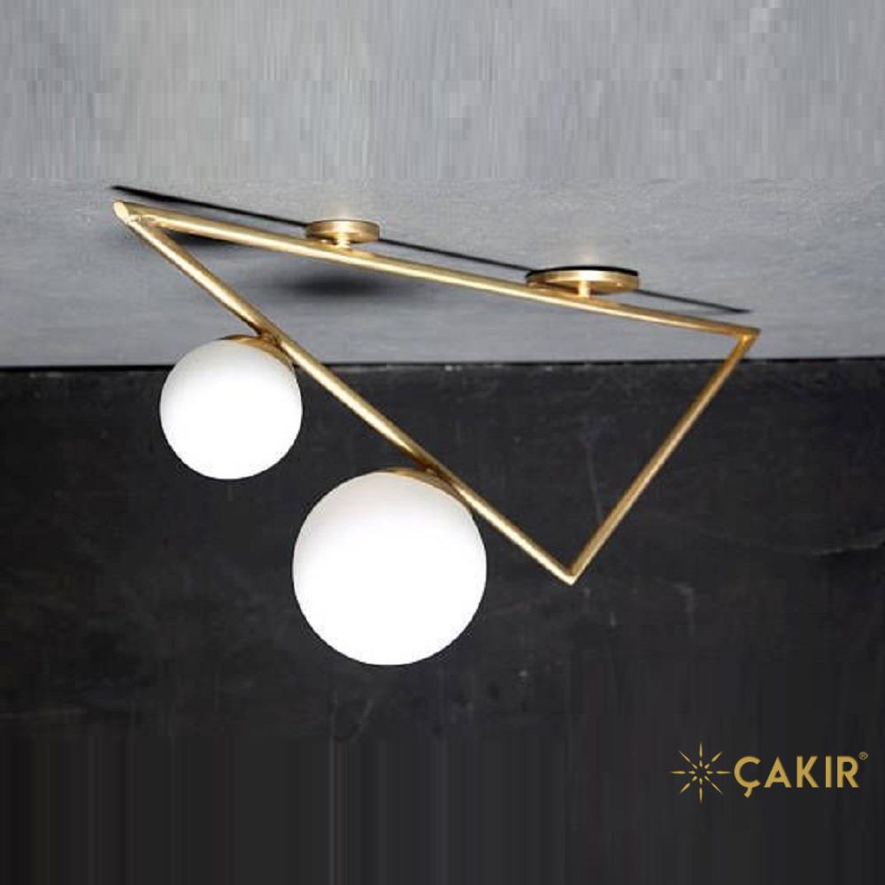 Lustre 2 Küreli Üçgen Modern Sarkıt
