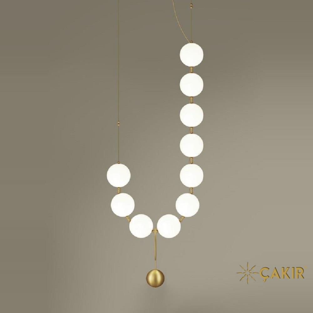 Coco 04 Design 10 Süt Beyaz Küre Camlı Sarkıt