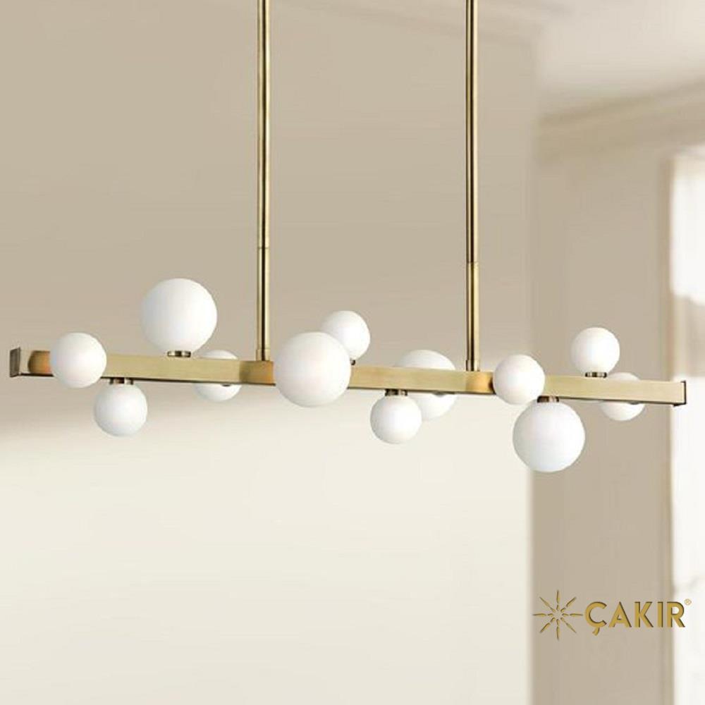 Mini Hinsdale 12 Beyaz Kür Camlı Eskitme Aydınlatma