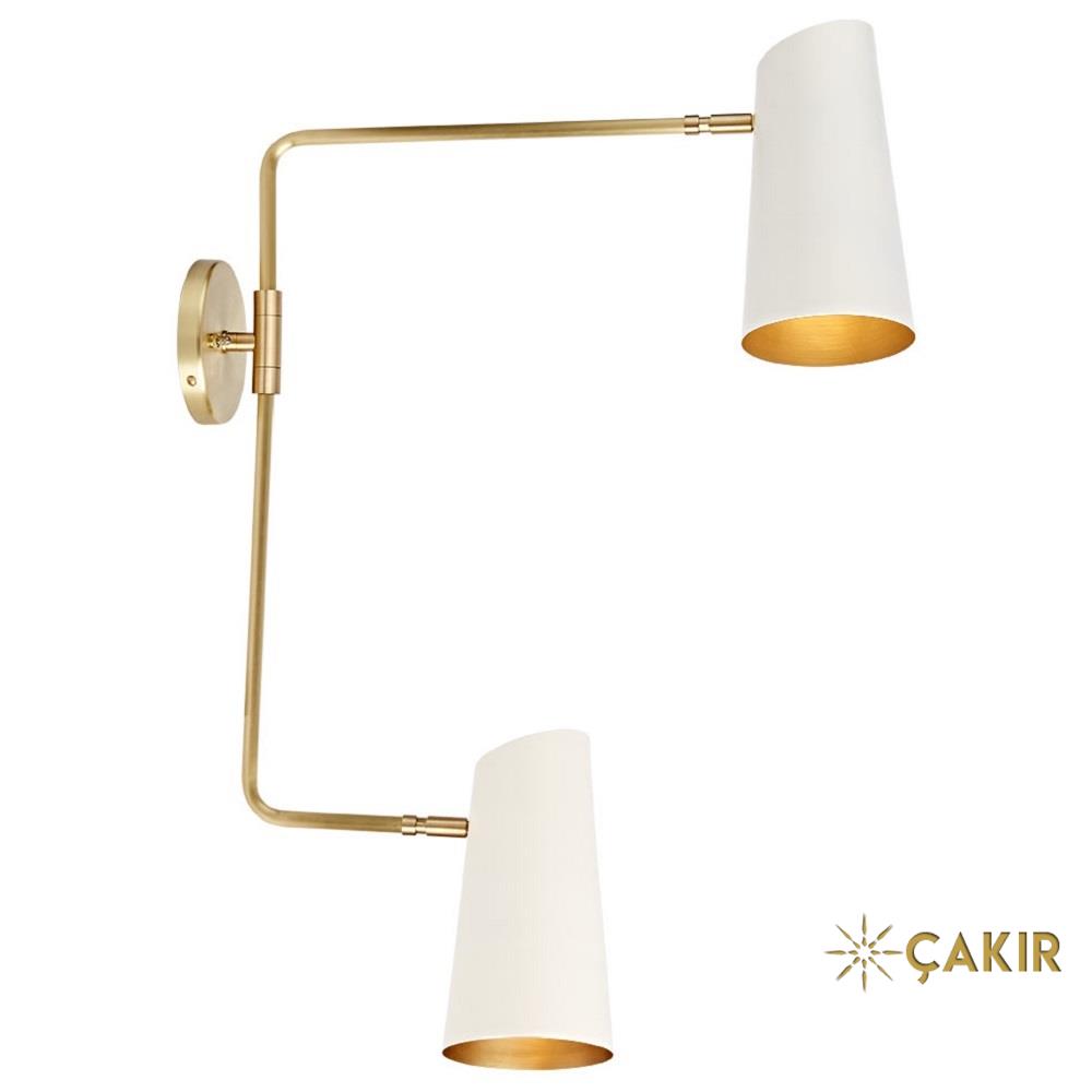 CYpress Double Kolu Ayarlanabilir Aplik - Beyaz - Altın