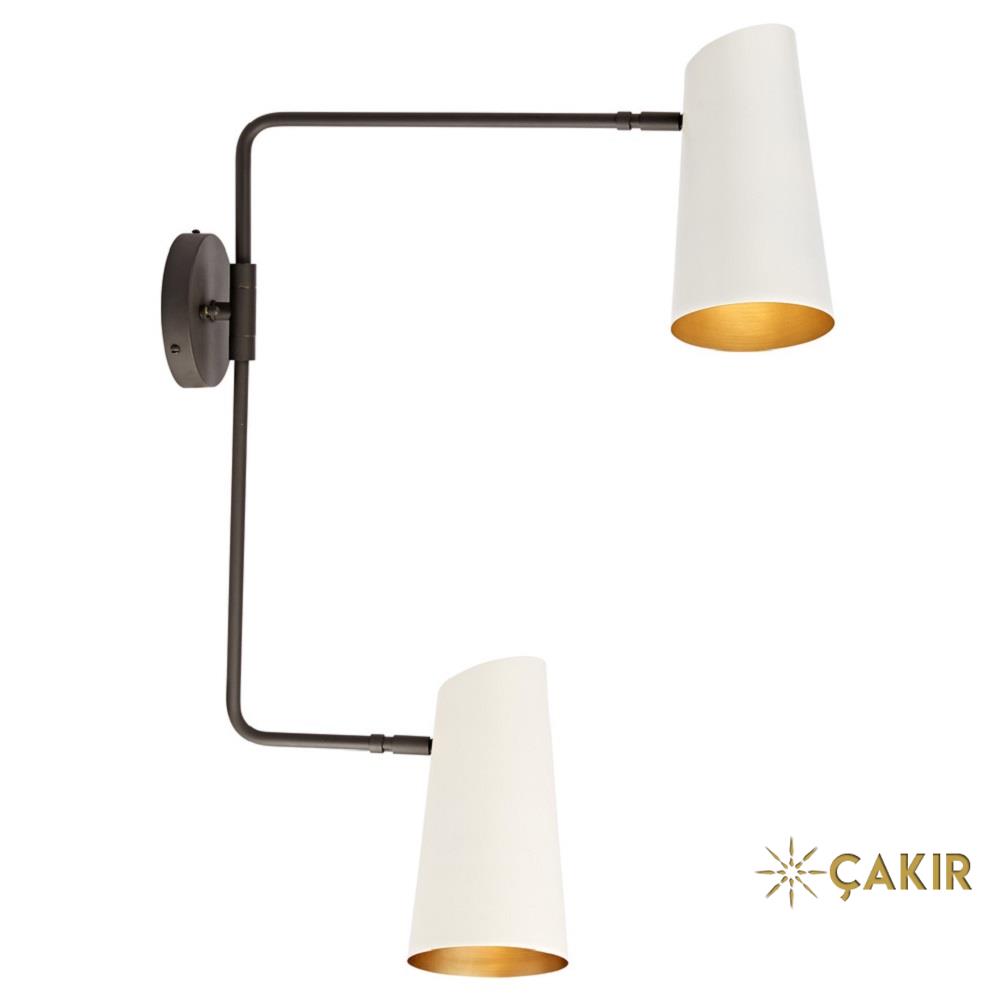 CYpress Double Kolu Ayarlanabilir Aplik - Beyaz - Siyah
