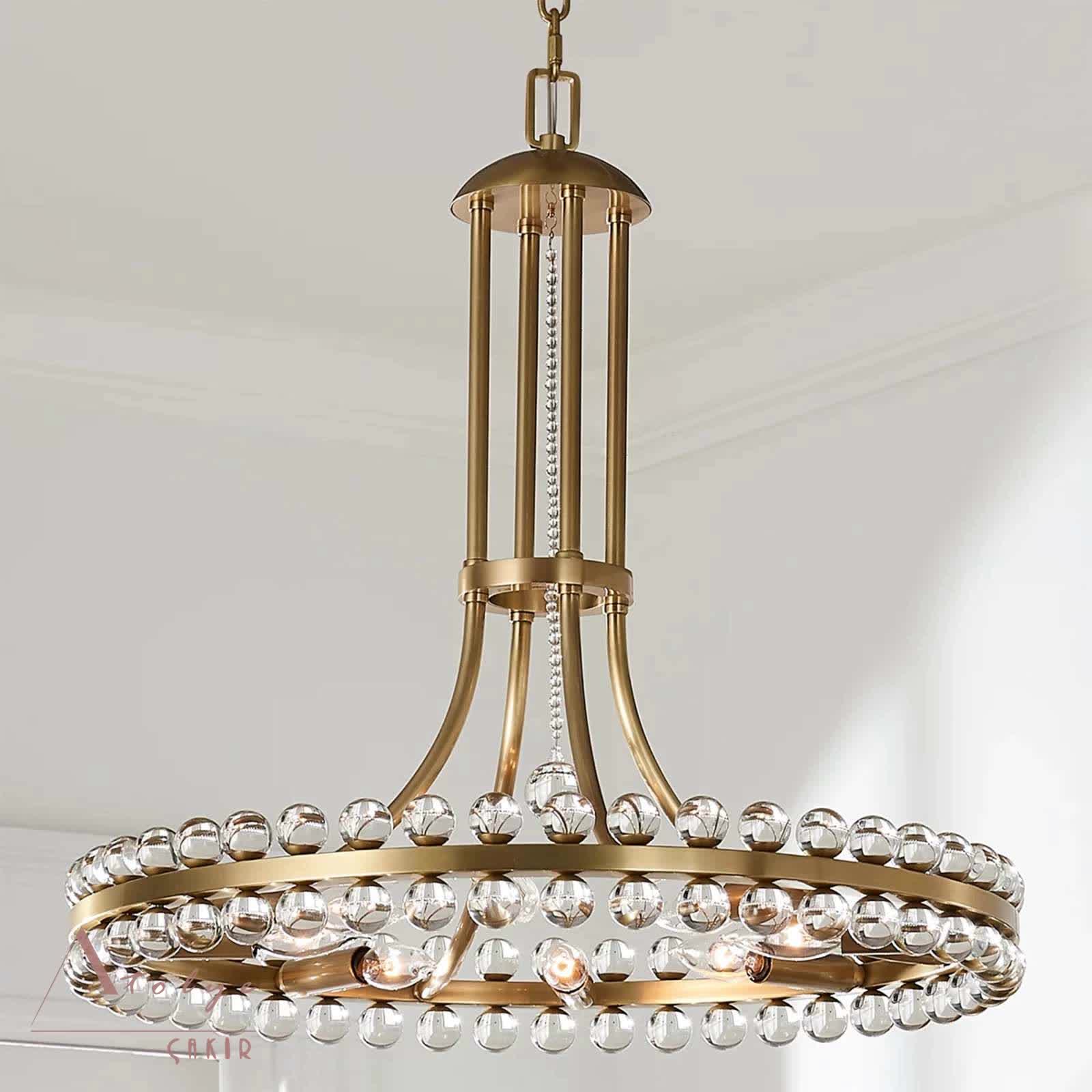 Elegance Kristal Top Camlı Modern Avize