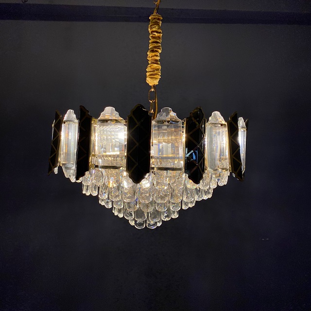 Oval kristal taşlı avize