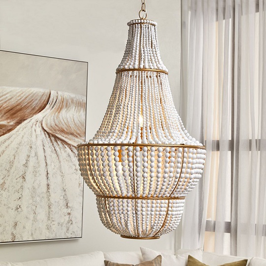 Ahşap boncuklu katlı chandelier
