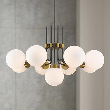 Special 7 chandelier with brass and black mixture