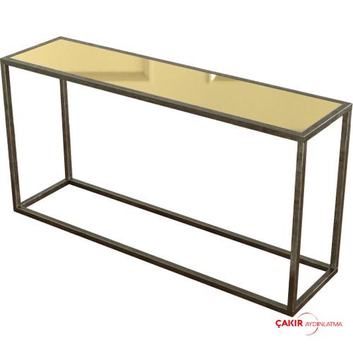 Sarı Cam Tablalı Pirinç Dresuar
