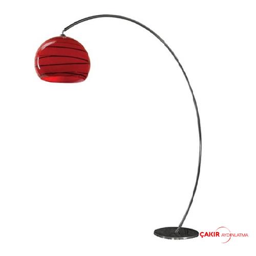 Staff Metallic Leg Glass Headed Fishing Rod Floor Lamp