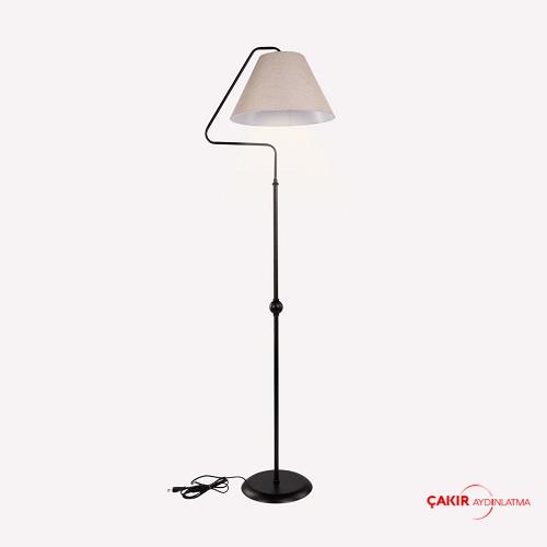 Cream Floor Lamp with Matte Black Standing Lampshade