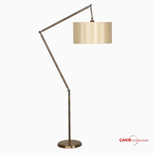 Talatpaşa Antique Champagne Floor Lamp with Footed Lampshade