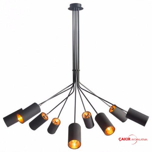 Pilsner Ambiance Lighting Black and Gold 9-Way Pendant Lamp