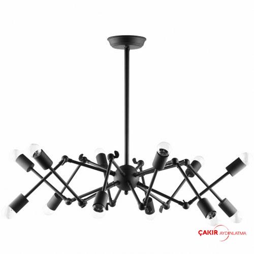 Reagan Ahtapot Görünümlü Mat Siyah Sarkıt