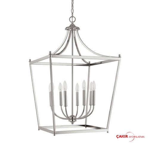 Capital Lighting Nikel 8 Kollu Kafesli Sarkıt