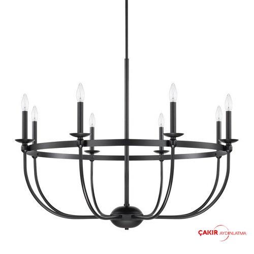 Rylann Style Mat Siyah 8 Kollu Sarkıt