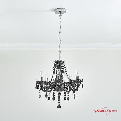 Wilko Marie Therese 5 Kollu Siyah Avize