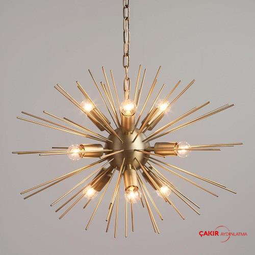 Brass Starburst Collin Chandelier